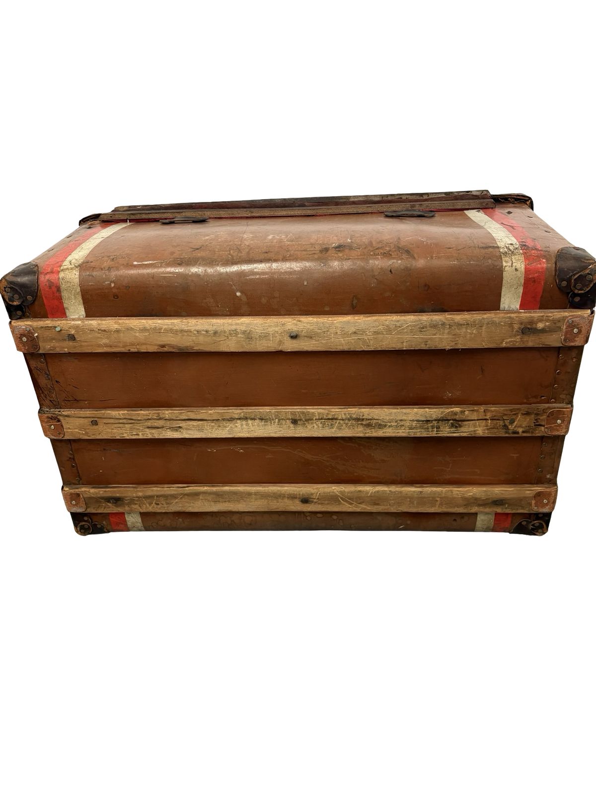 Antique Hj Cave & Sons Leather Storage Travelling Trunk photo vintage