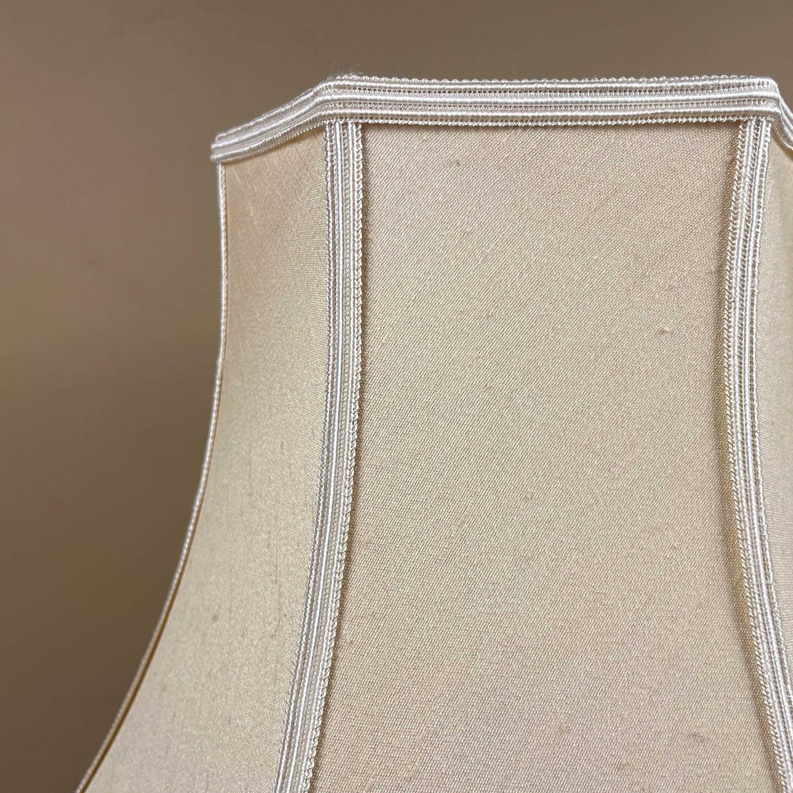 Metal Gold Brass Lamp Light Ornate Square Base Pattern Bedside Side Column Regency Classic Pillar Classic Antique Silk Cream Lampshade photo buy