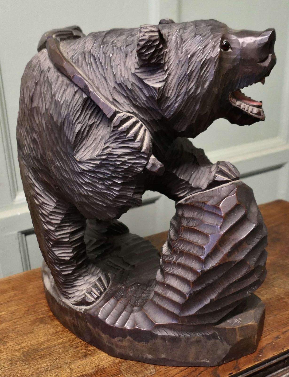 A Large Edwardian Carving Of A Bear In Linden Wood This Is An Impressive Piece It Is A La