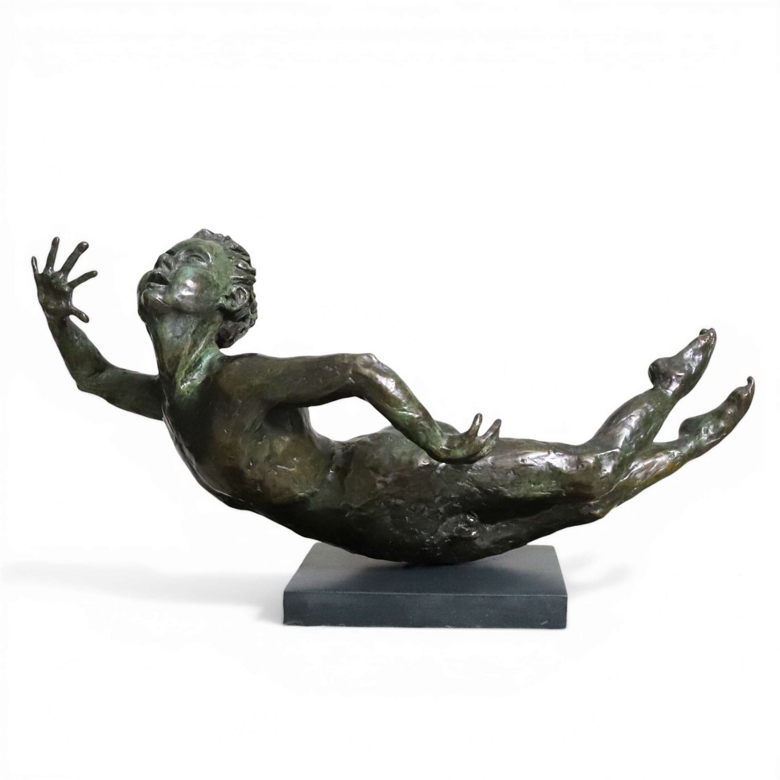 Swimming Boy – Contemporary Bronze Sculpture By Russian‑Born Artist Eva, Signed & Dated