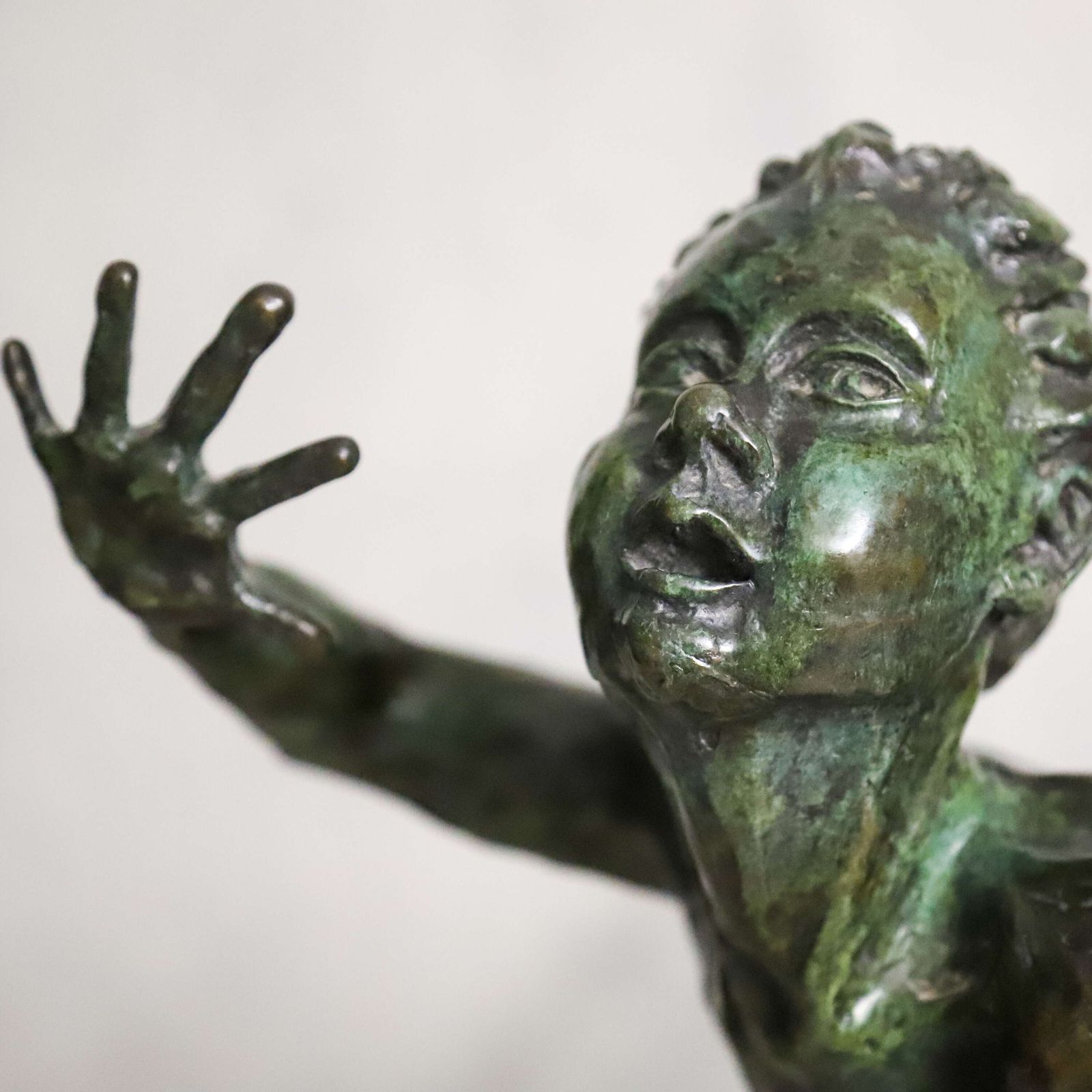 photo vintage Swimming Boy – Contemporary Bronze Sculpture By Russian‑Born Artist Eva, Signed & Dated