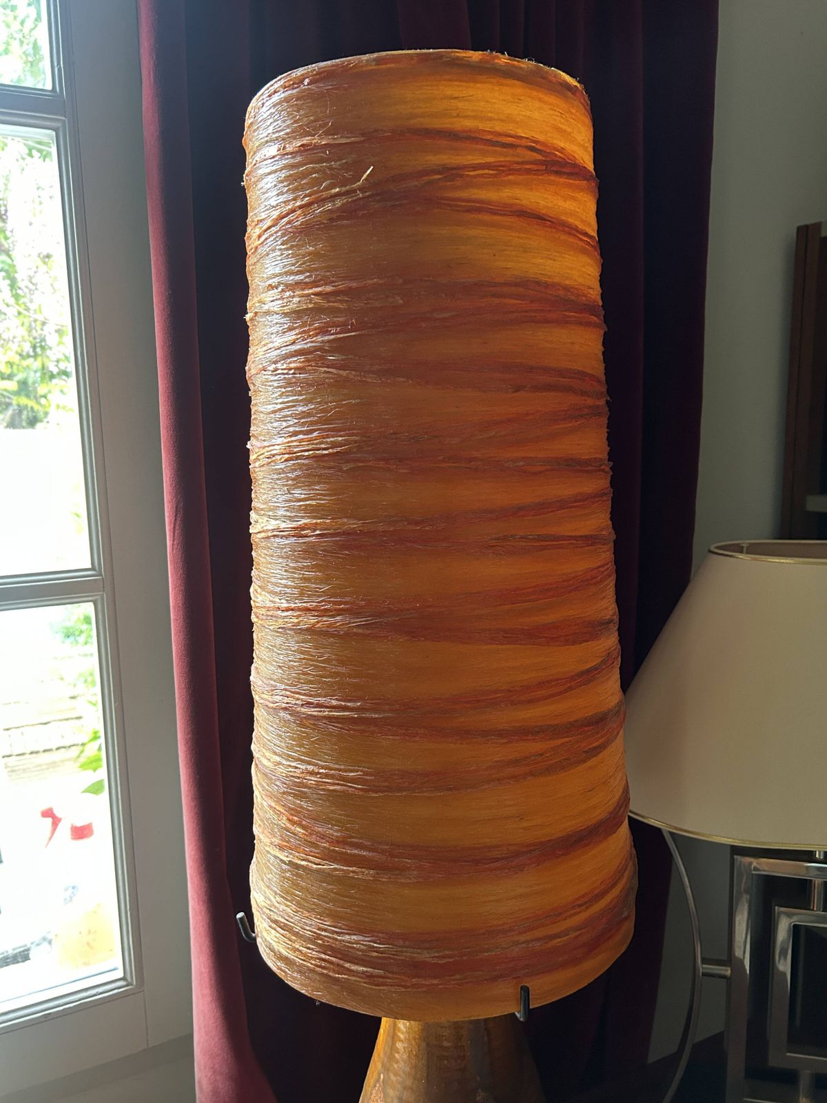 Accolay Lamp In Terracotta, Resin Lampshade With Double Lighting 1960 photo buy
