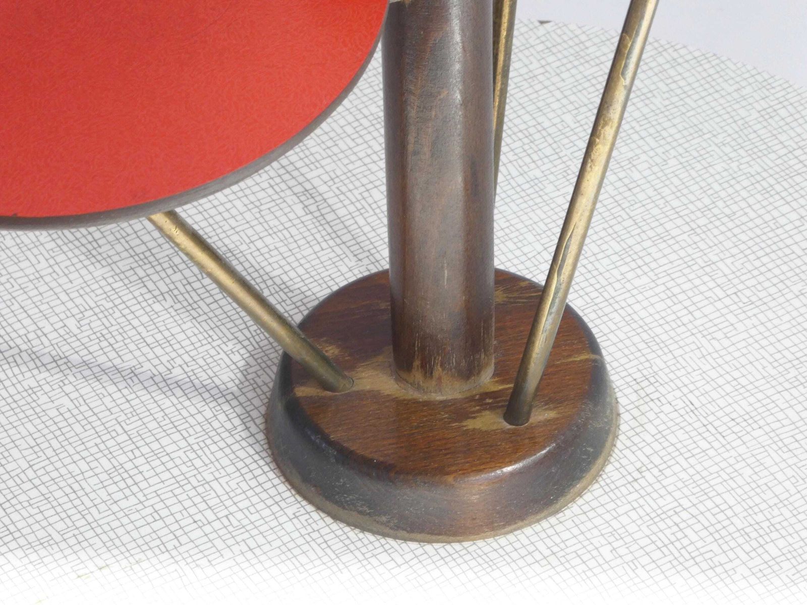 Vintage Mid Century Plant Stand Ilse Möbel, 4 Tier German Red And White Flower Table photo vintage