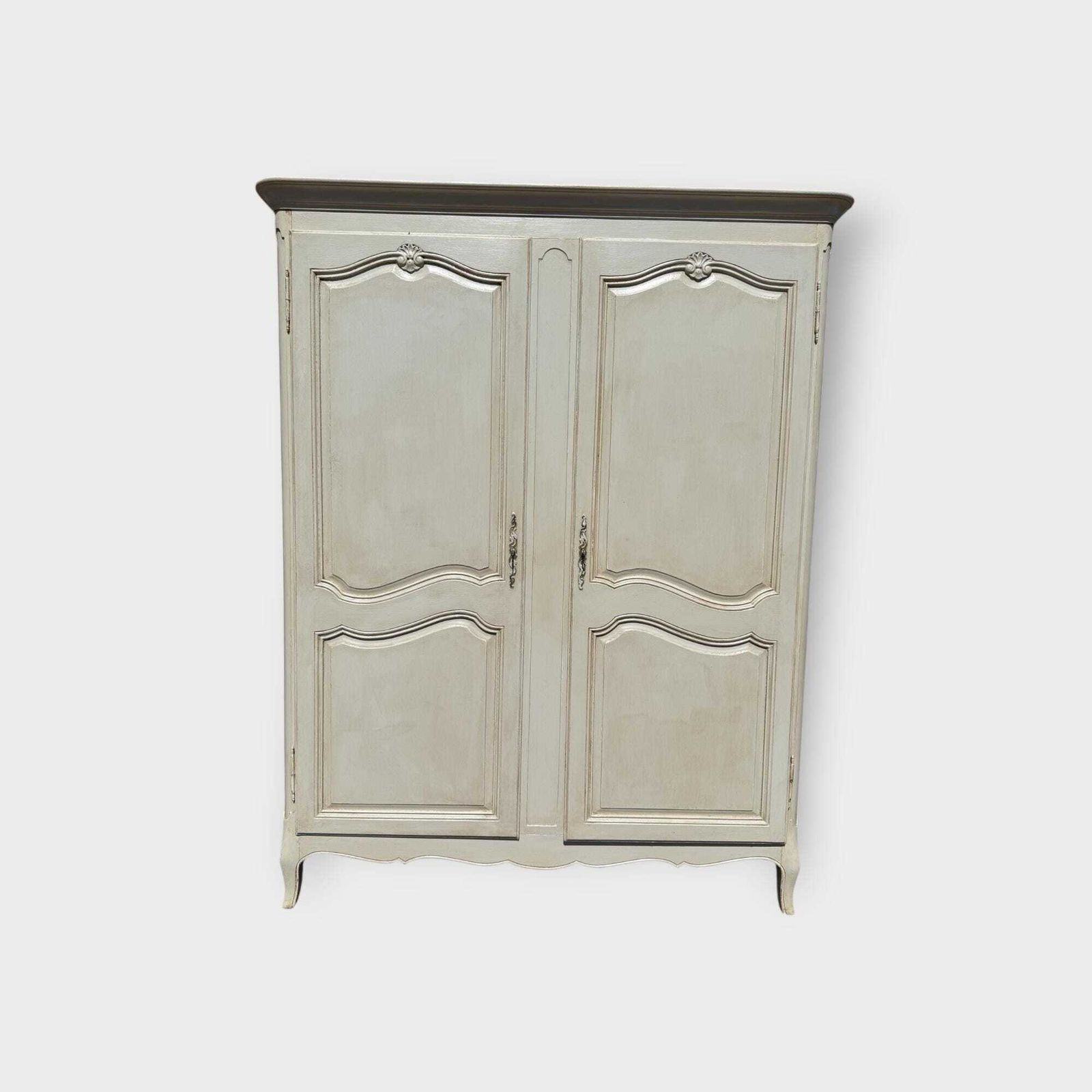 Vintage French Large Painted Armoire 2 Door Wardrobe Breakdown Wardrobe For Easy Access photo for sale