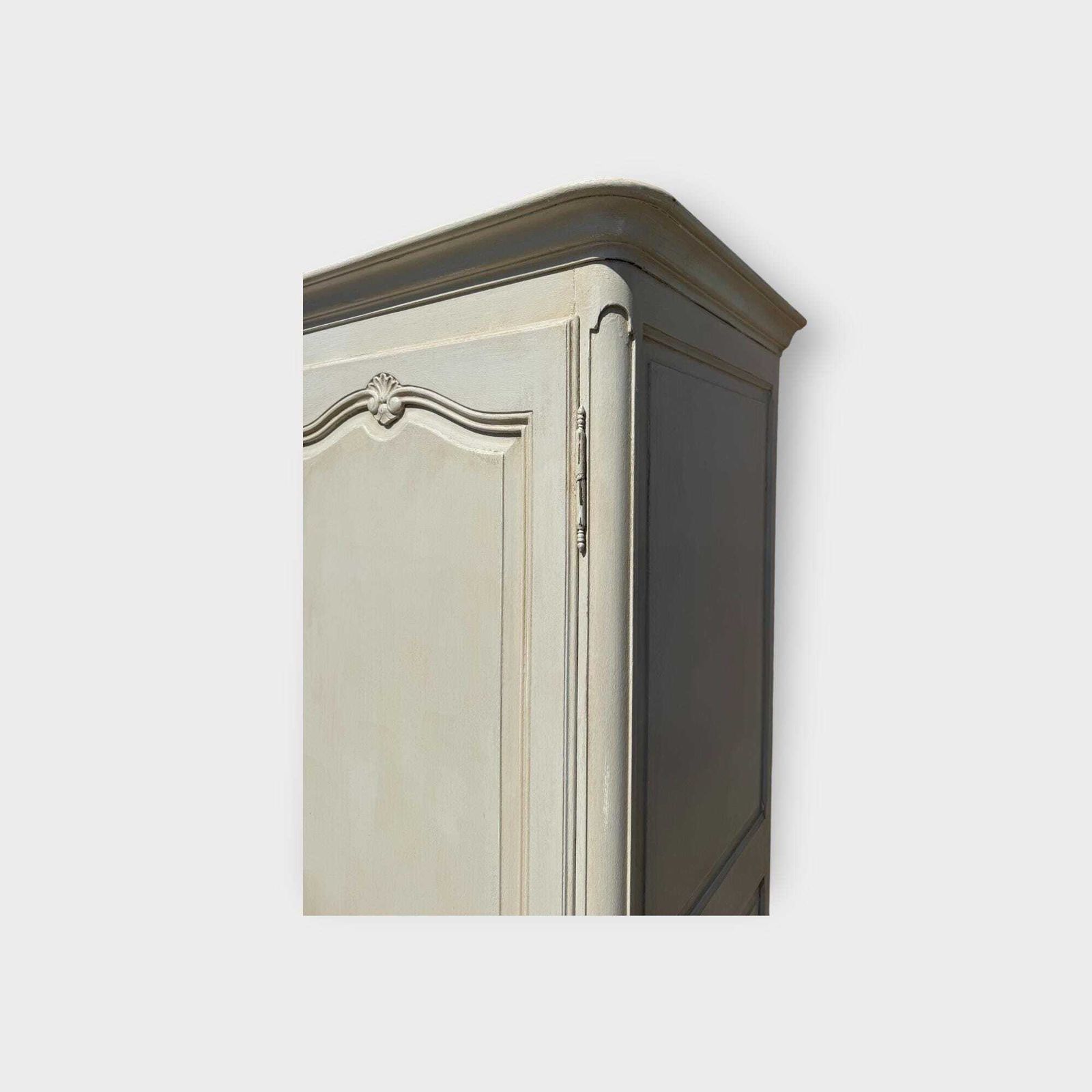 Vintage French Large Painted Armoire 2 Door Wardrobe Breakdown Wardrobe For Easy Access photo 770.0