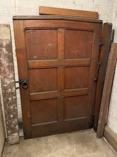 Antique Solid Wood Door With Original Iron Hardware