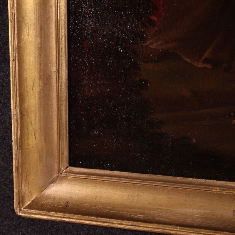 photo for sale Antique Italian Painting Moses Saved From The Waters From The 17th Century