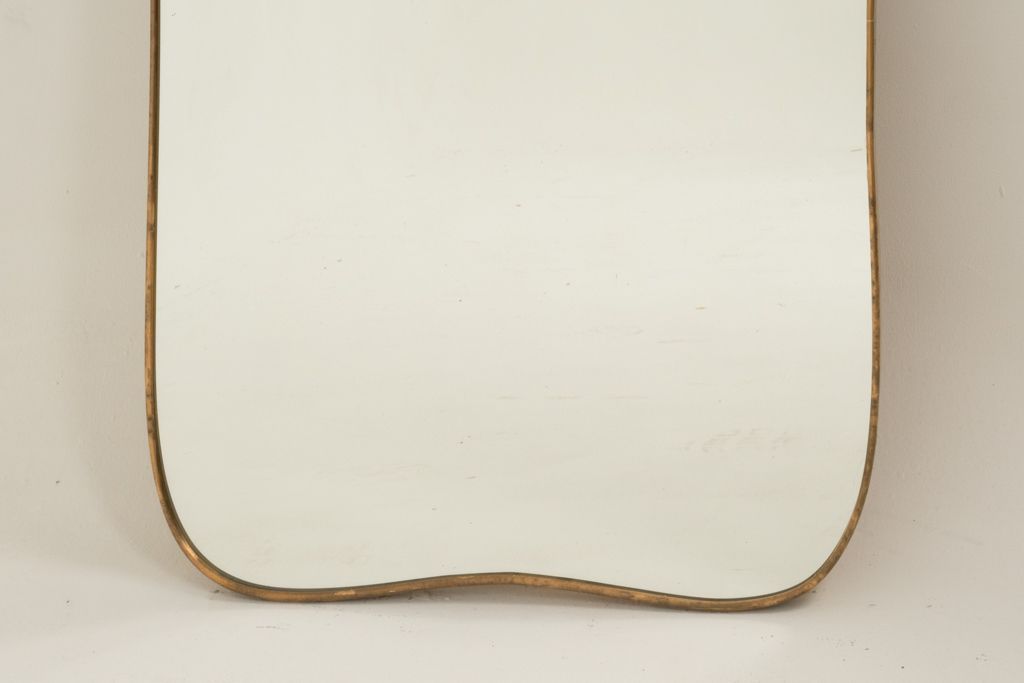 Mirror With A Gilded And Patinated Brass Frame, In The Style Of Gio Ponti. photo Home Decor
