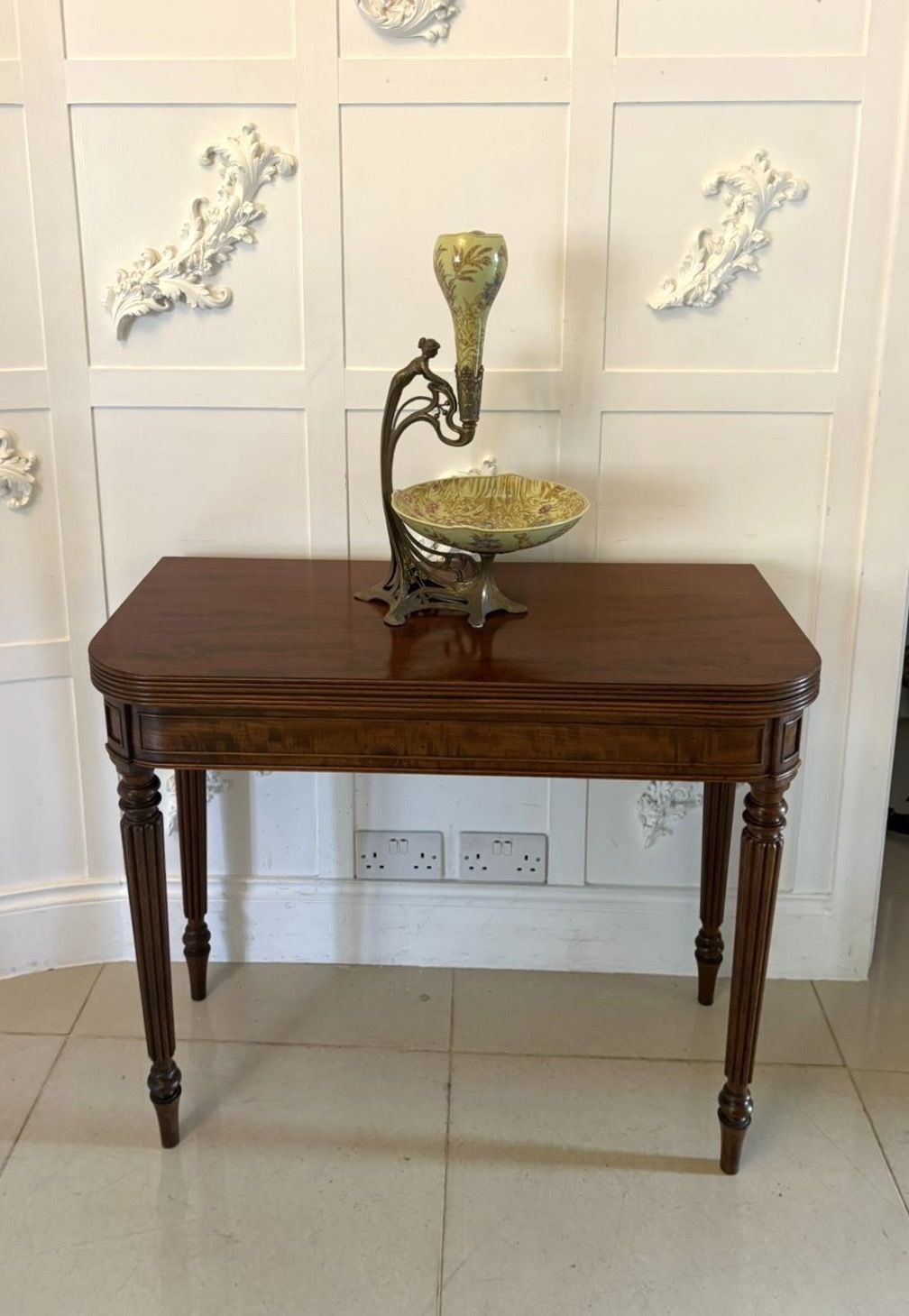 Antique Gillows George III Mahogany Hall Table Reeded Legs Fold Over Top photo 3125.0
