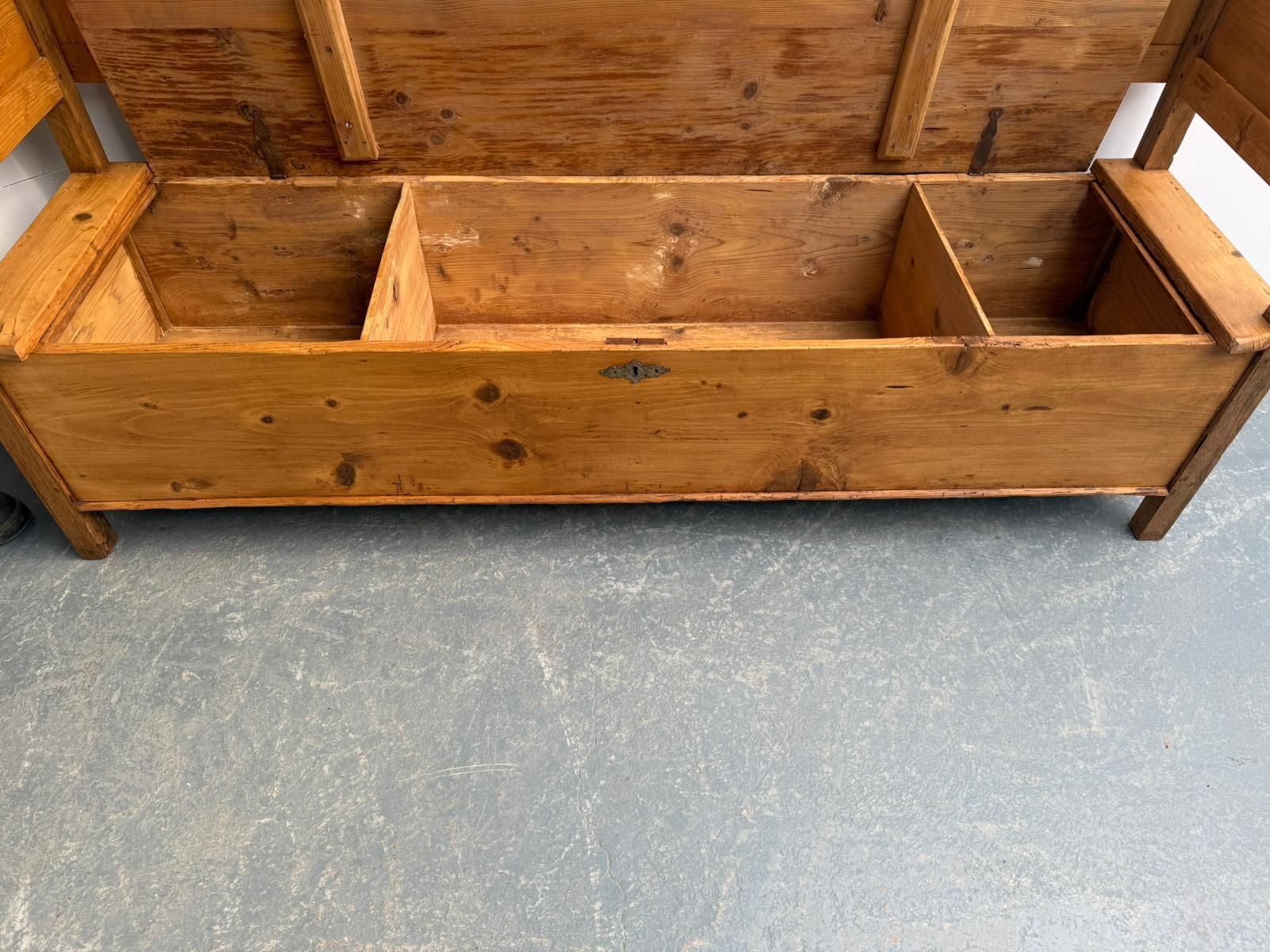 photo furniture A Lovely Original Hungarian Pine Waxed Georgian 3 Seater Bench