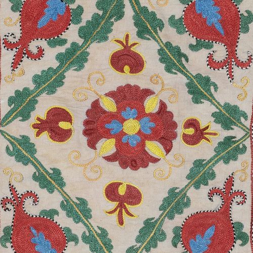 Housse de coussin brodée main en soie et coton, 16 x 19 po (40 x 46 cm) - housse de coussin décoratif ouzbek photo furniture