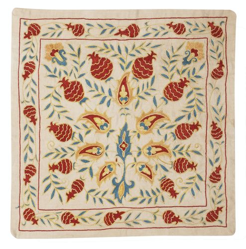 Housse de coussin moderne 20" x 20". Housse de coussin 100 % soie. Taie d'oreiller brodée