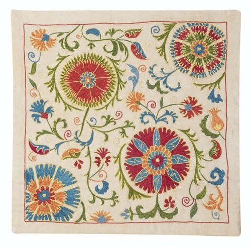 20"X20" 100% Silk Cushion Cover. Embroidered Lace Pillow. New Toss Pillow