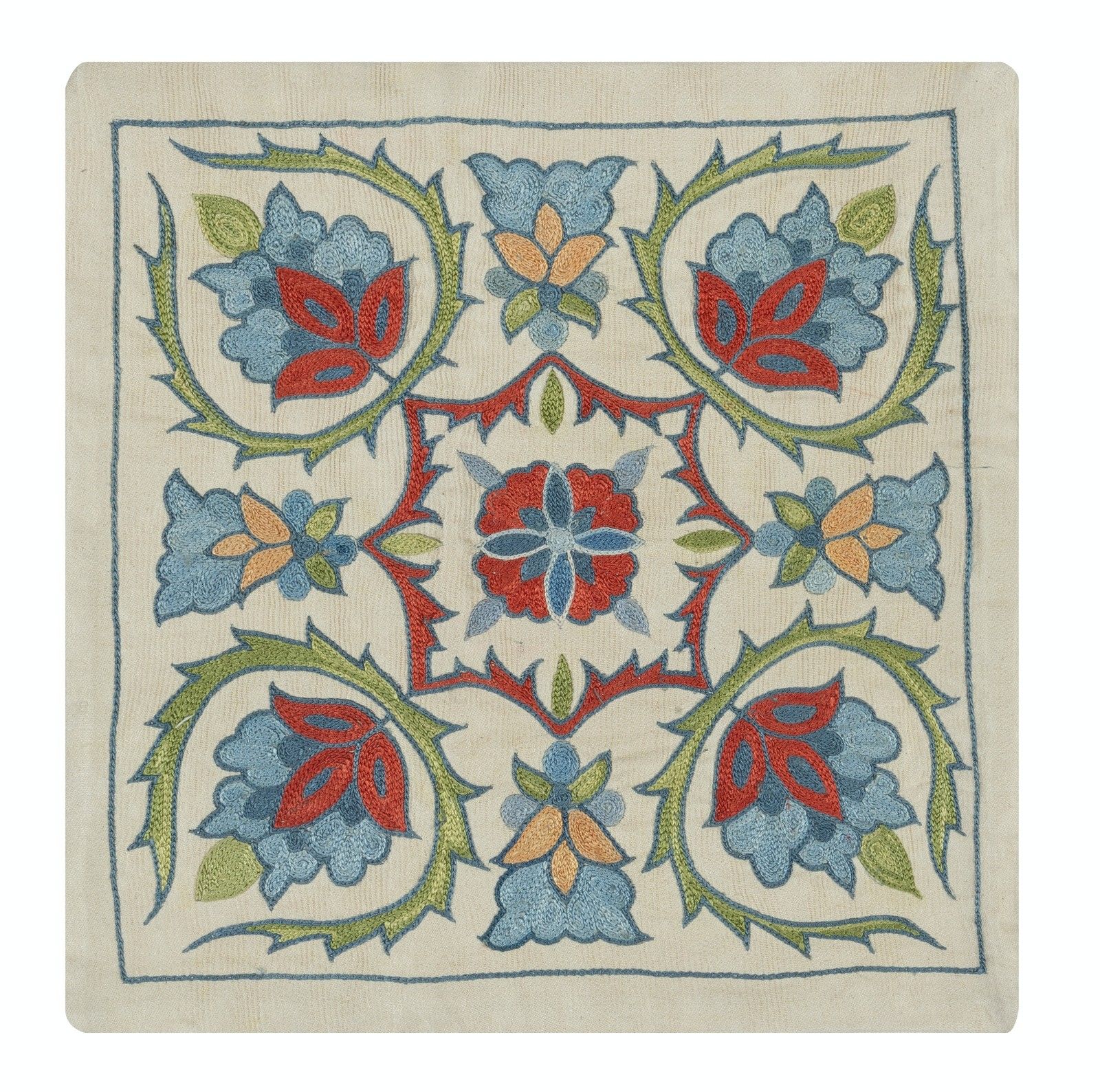 Housse de coussin 30 x 30 cm en soie 100 %. Housse de coussin brodée traditionnelle. photo furniture