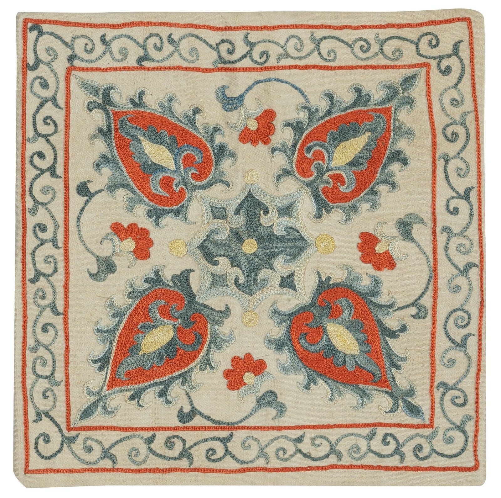 Housse de coussin 100 % soie 30 x 30 cm. Coussin Uzbek. Coussin brodé décoratif photo furniture
