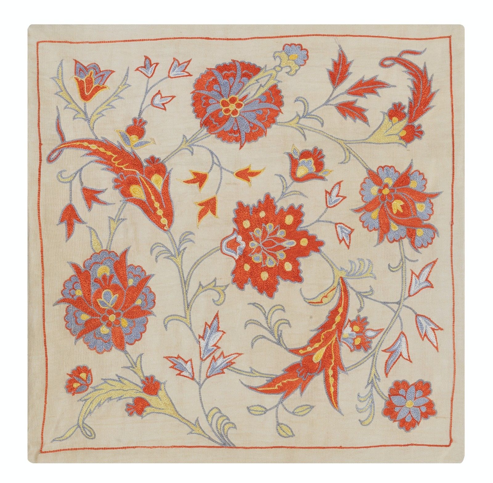 20"X20" Set Of 2 100% Silk Cushion Covers. Embroidered Handmade Throw Pillows photo 203.0