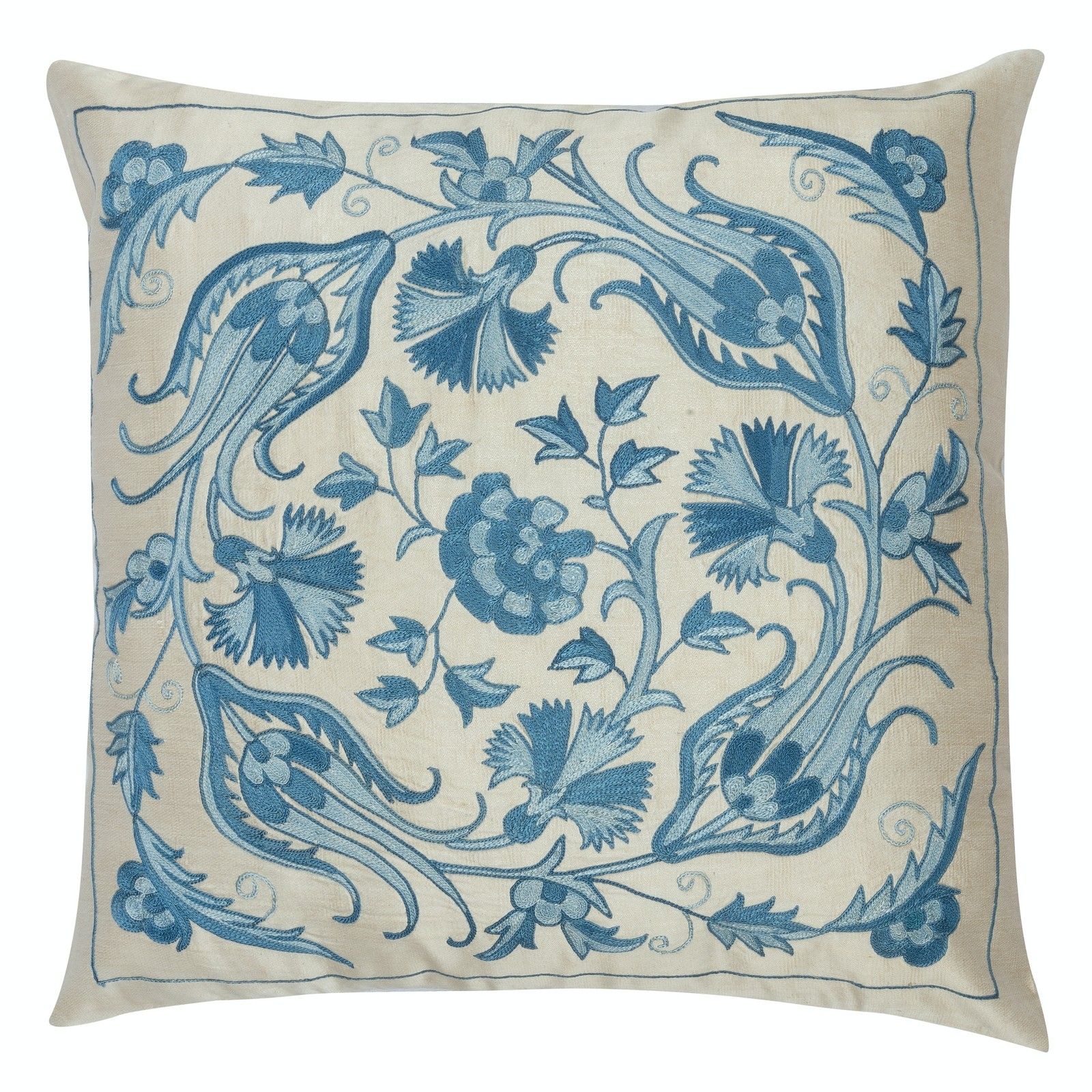 20"X20" Set Of 2 All Silk Cushion Covers. Embroidered Accent Pillows photo furniture