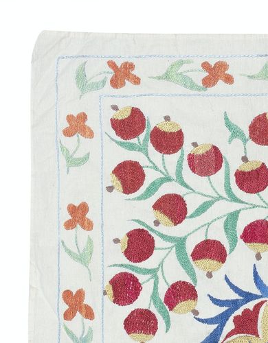 24x30 In Modern Embroidered Wall Hanging. Pomegranate Tree Design Tablecloth photo furniture