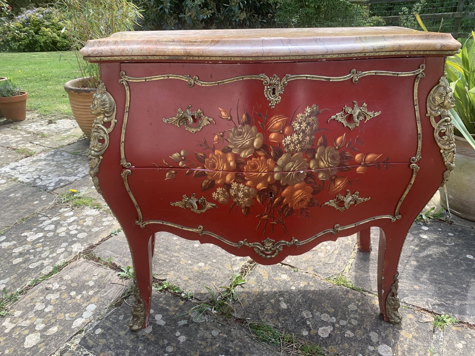 An Early 20th Century/Vintage Continental Style Chest And Mirror.