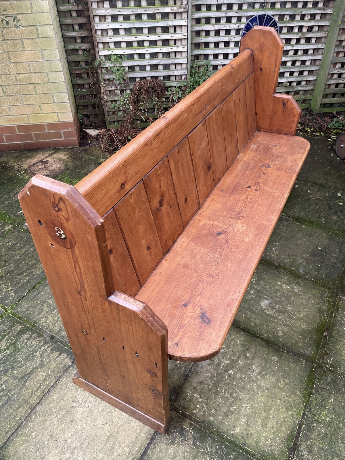 Antique Pitch Pine Church Pew, 19th Century photo 200.0
