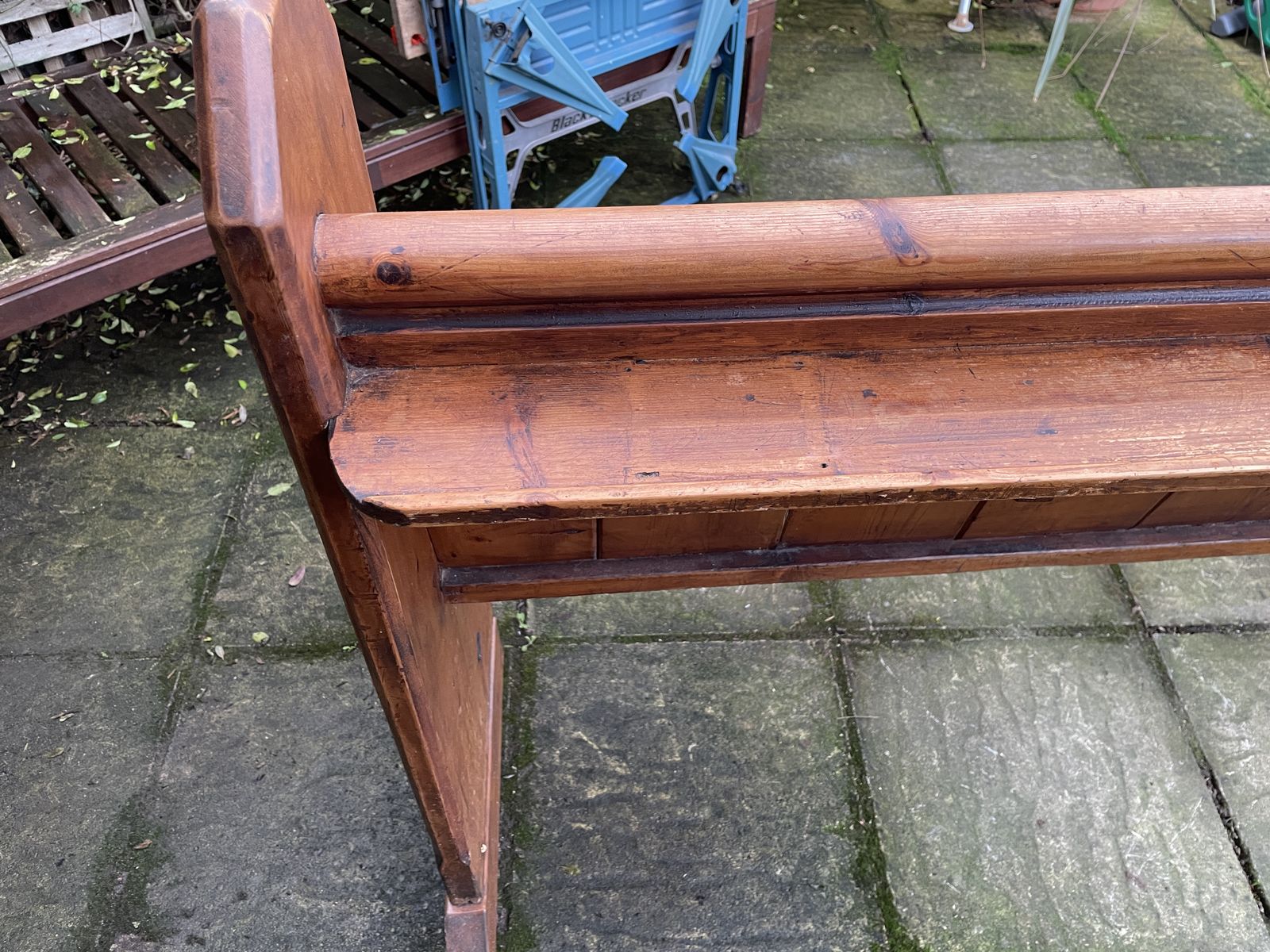 Antique Pitch Pine Church Pew, 19th Century photo buy