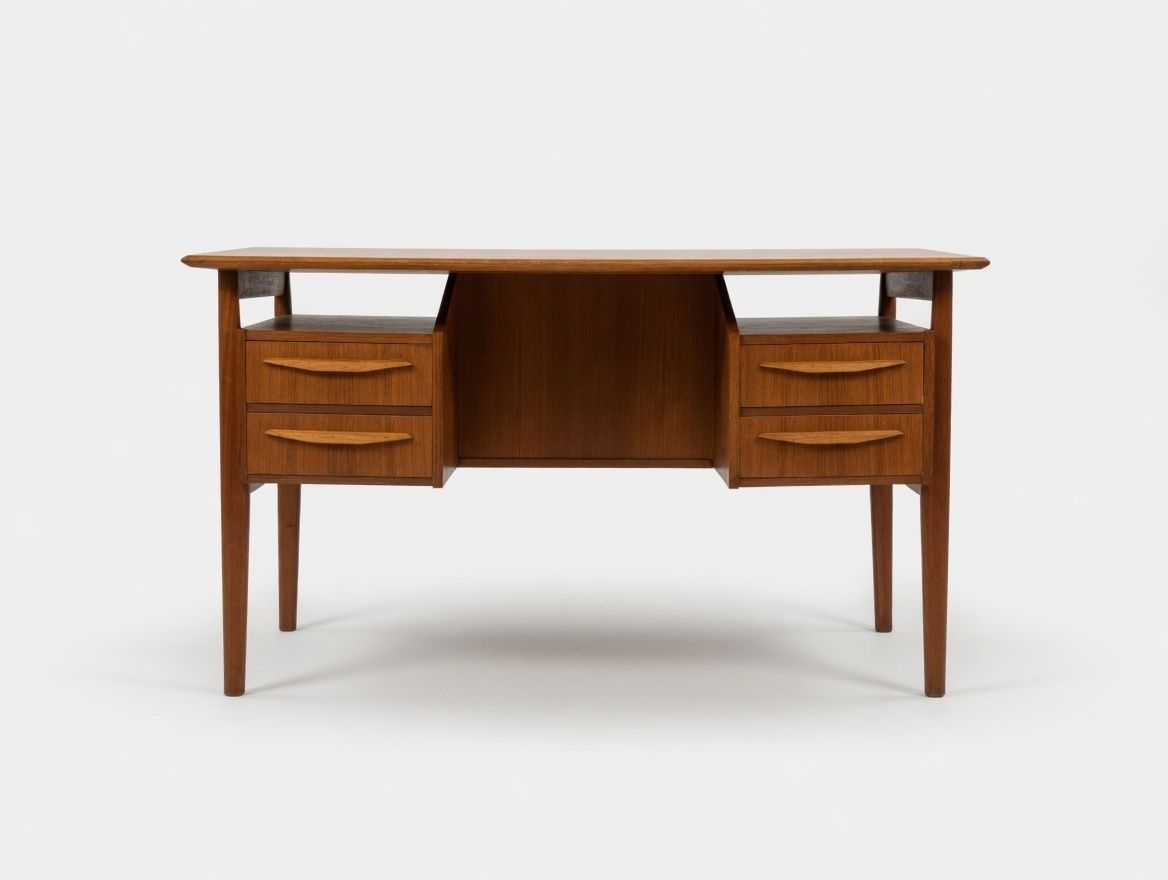 photo furniture Teak Desk By Gunner Nielsen For Tibergaard, 1960s.