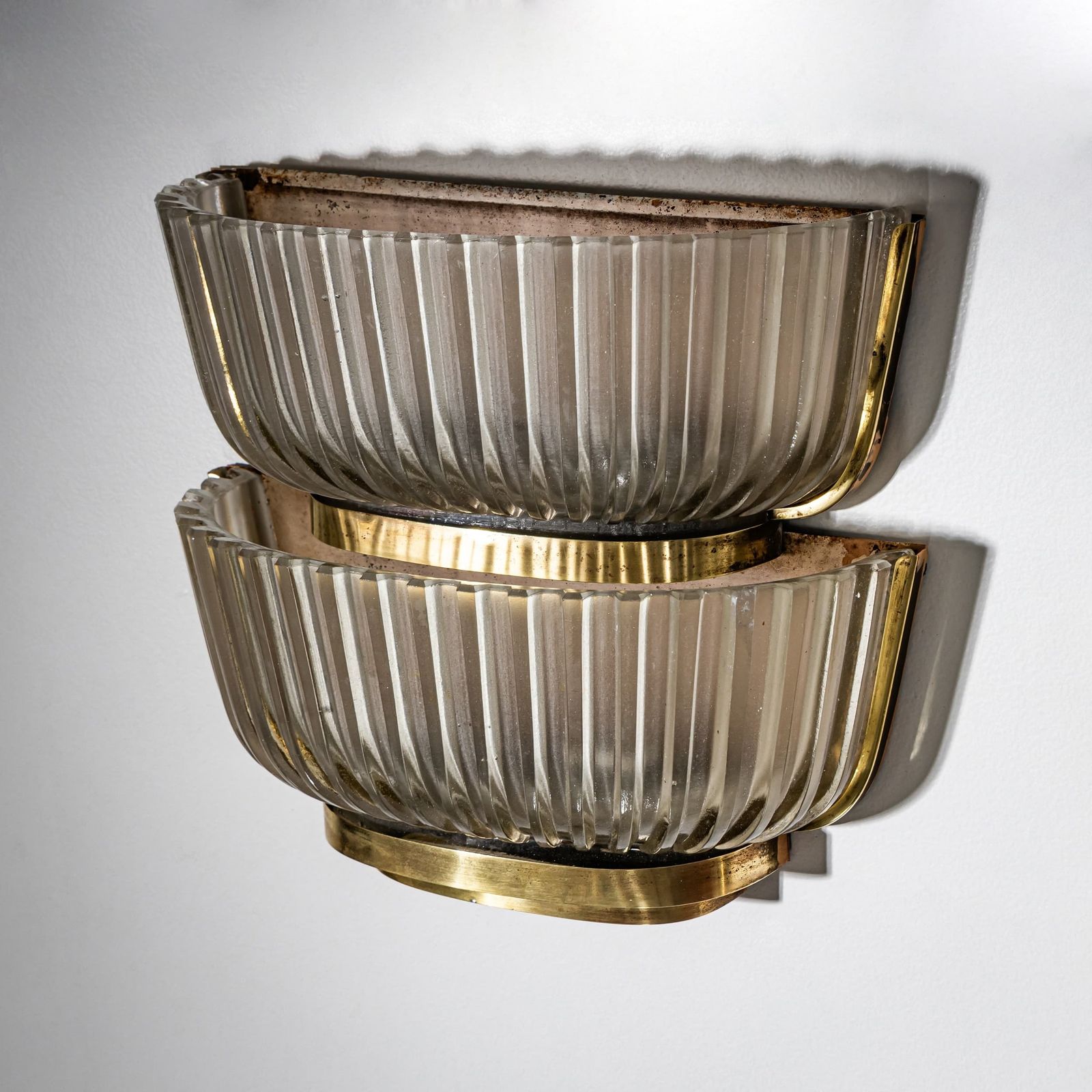 Pair Of Art Deco Glass Wall Lights, Attributed To Archimede Seguso, Italy, 1940s photo buy