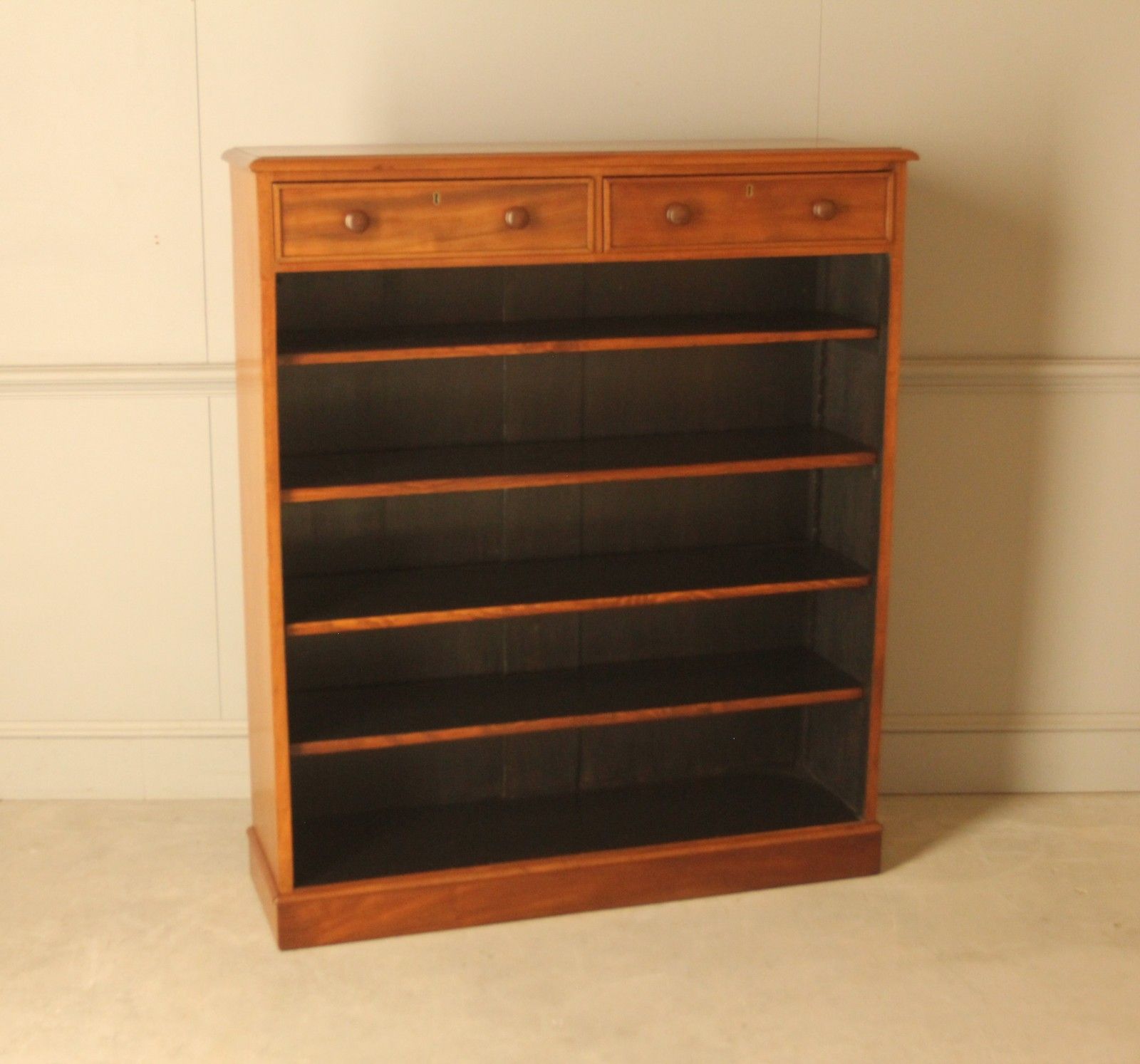 A Handsome 19th‑Century Mahogany Tall Open Bookcase photo furniture