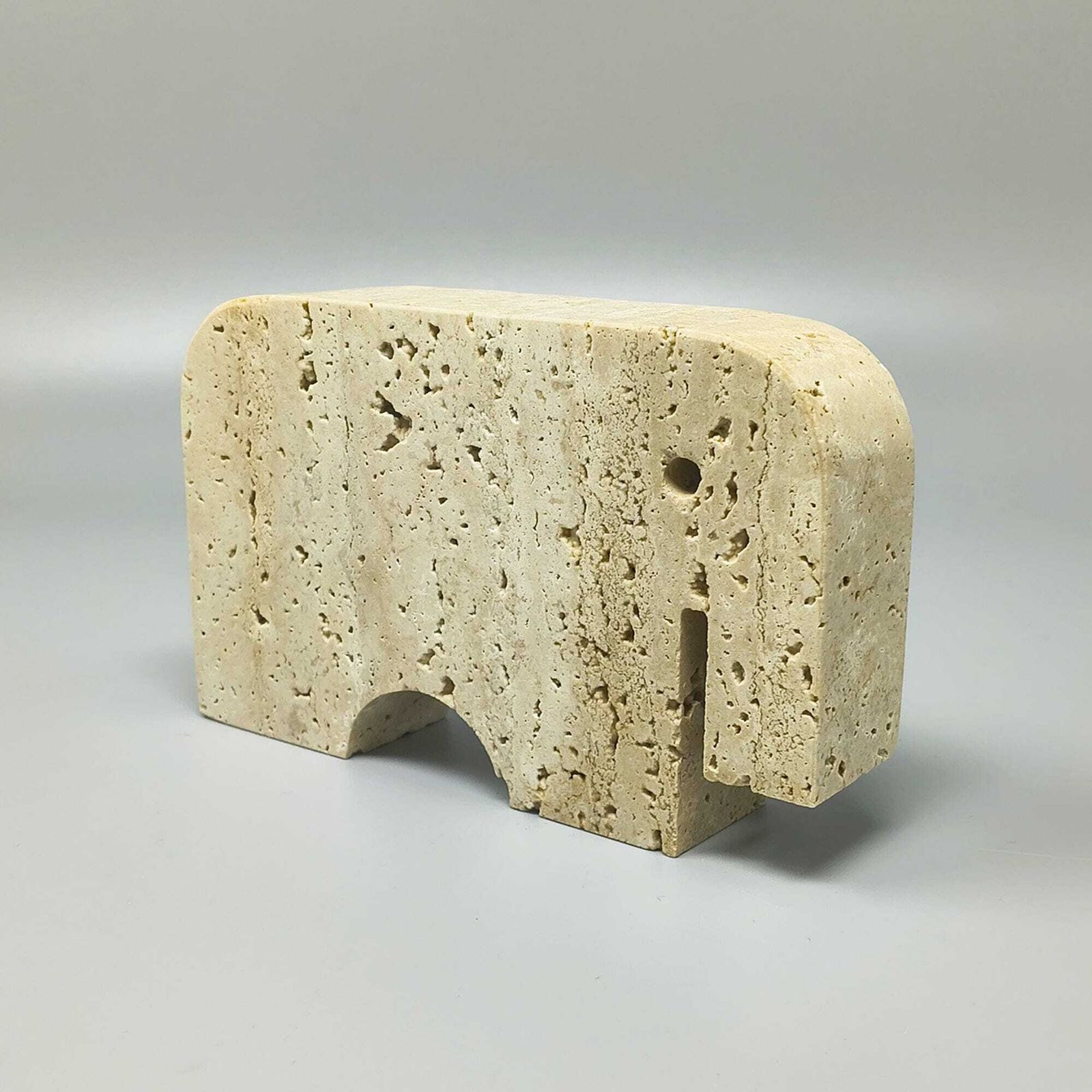 Travertijnen olifantsculptuur uit de jaren 1970 – Enzo Mari voor F.lli Mannelli photo 318.0