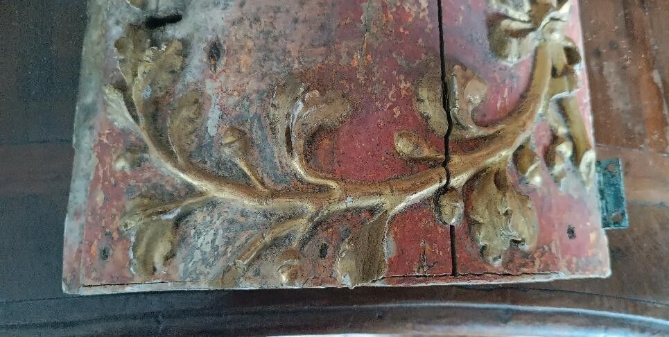Antique Tabernacle Door In Lacquered And Gilded Wood photo furniture