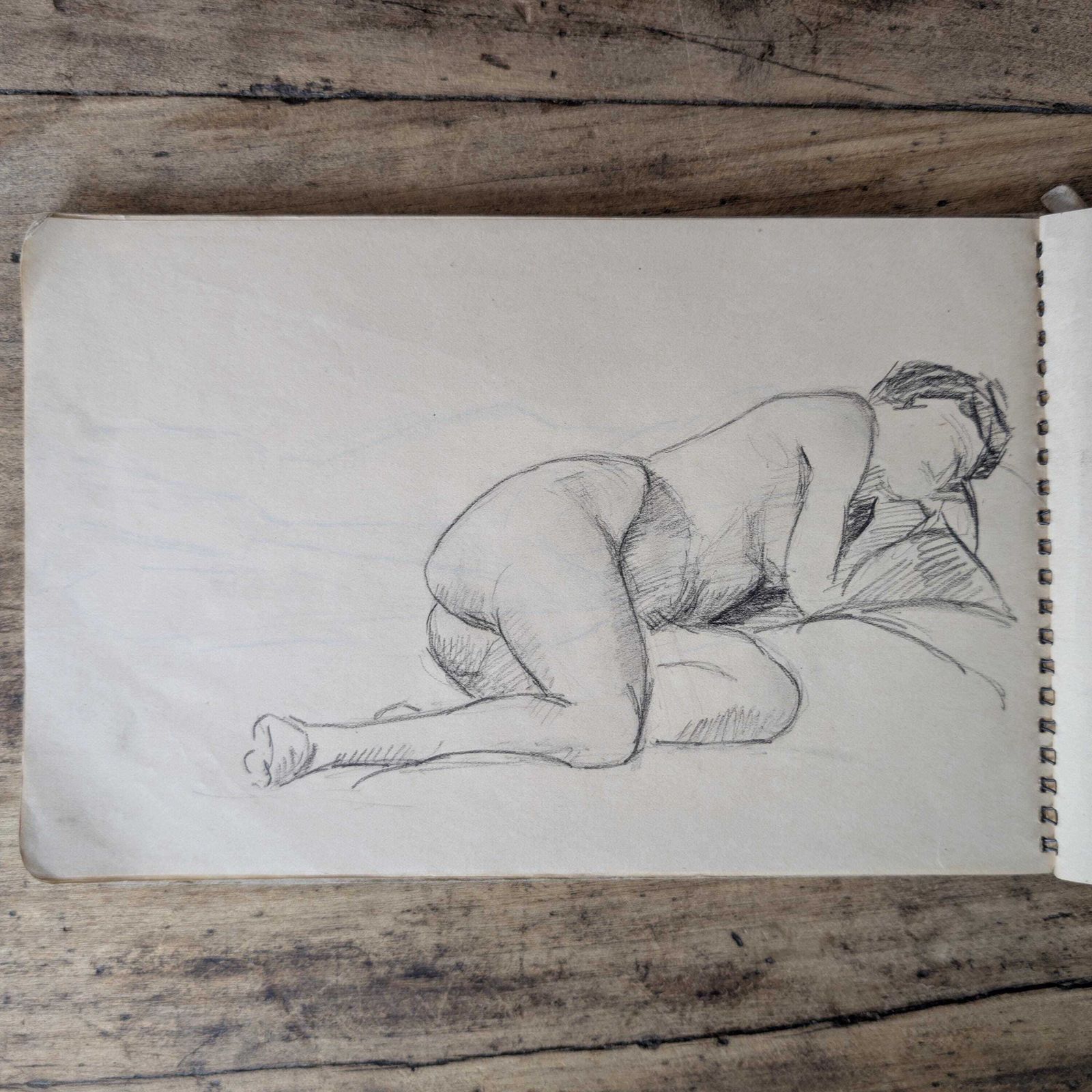 photo for sale 1940s Canson Sketchbook, Original French Life Drawings Figure Studies 47 Pages