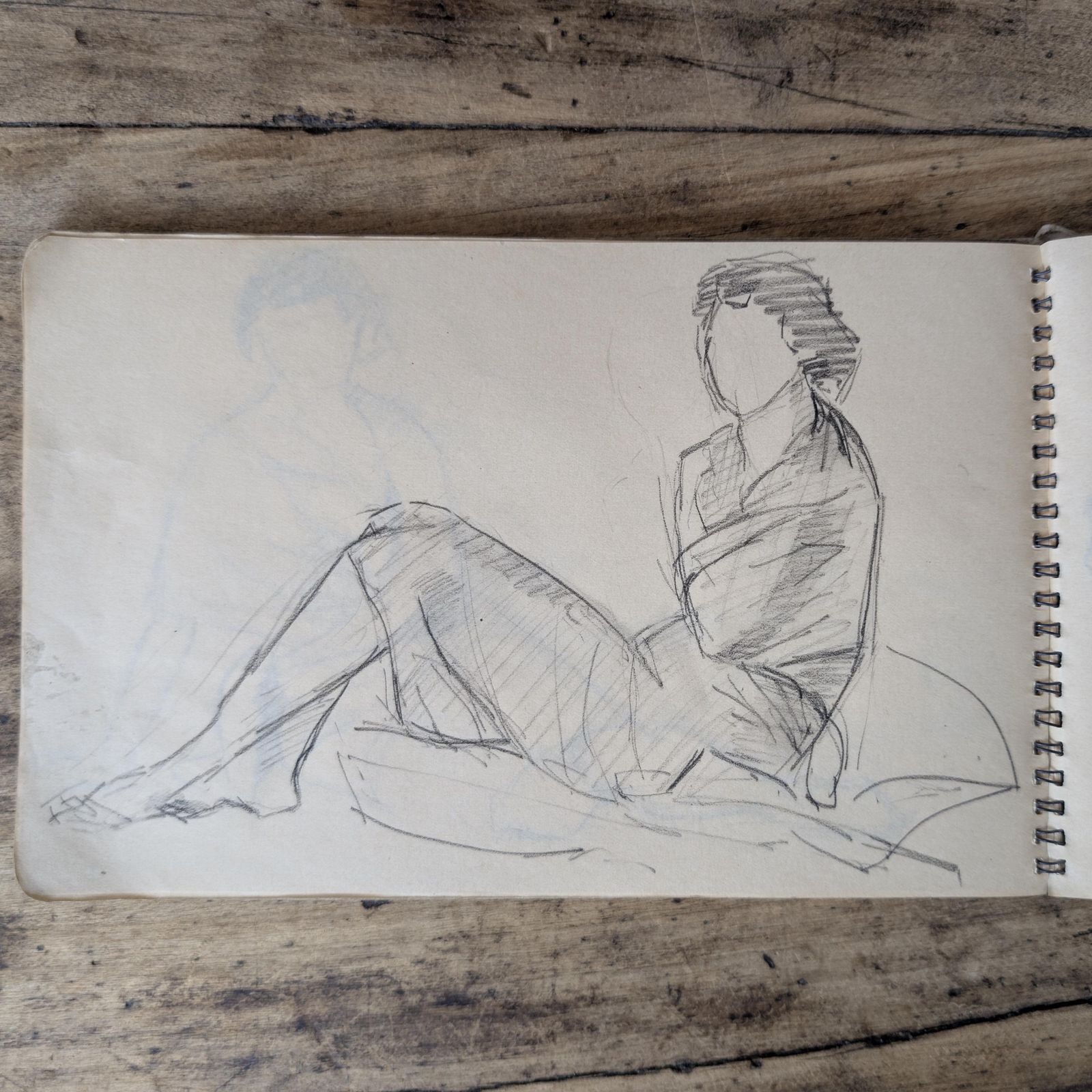 Art 1940s Canson Sketchbook, Original French Life Drawings Figure Studies 47 Pages photo