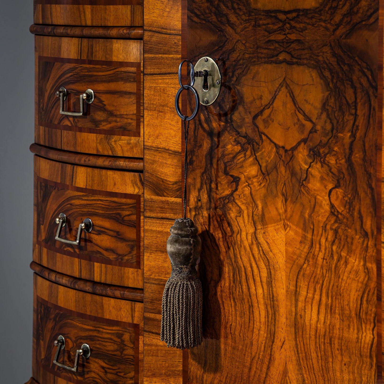 photo furniture Baroque Slant Front Secretary In Walnut, Mid 18th Century