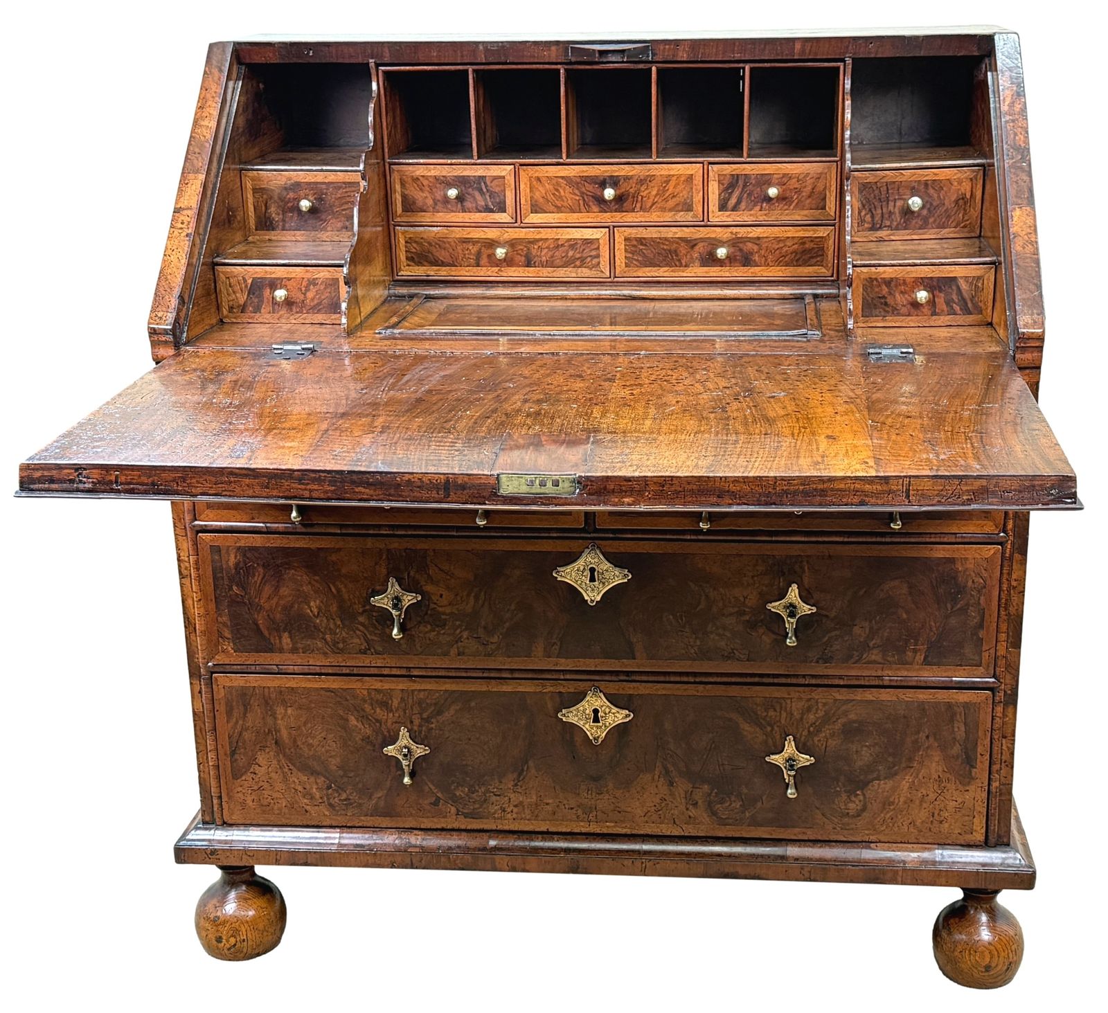 Queen Anne Period Early 18th Century Walnut Bureau (England, Circa 1705) photo Furniture
