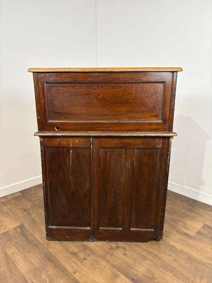 699.0 Edwardian Oak Small Roll Top Desk photo