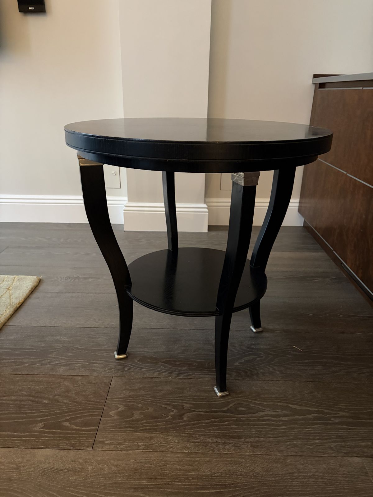 Nina Campbell Massanet Centre Table – Ebonised Oak & Nickel photo for sale
