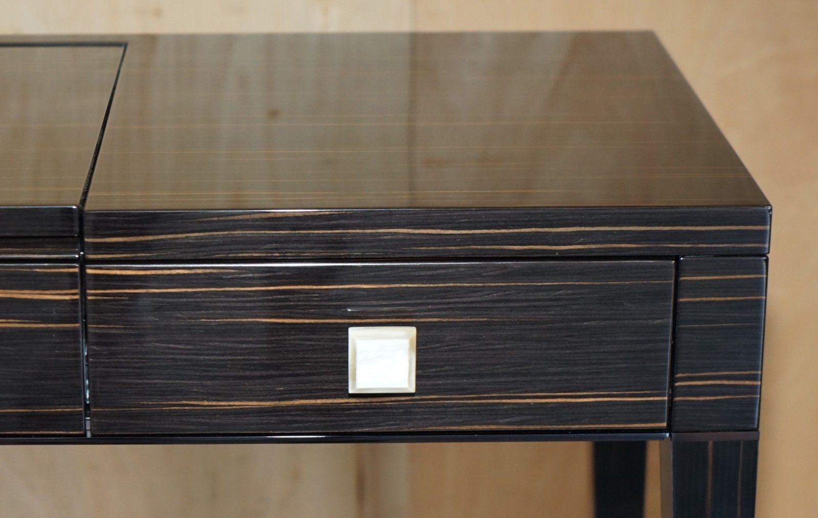 Fendi Casa Italy Macassar Ebony Nascondino Dressing Table & Stool photo vinterior