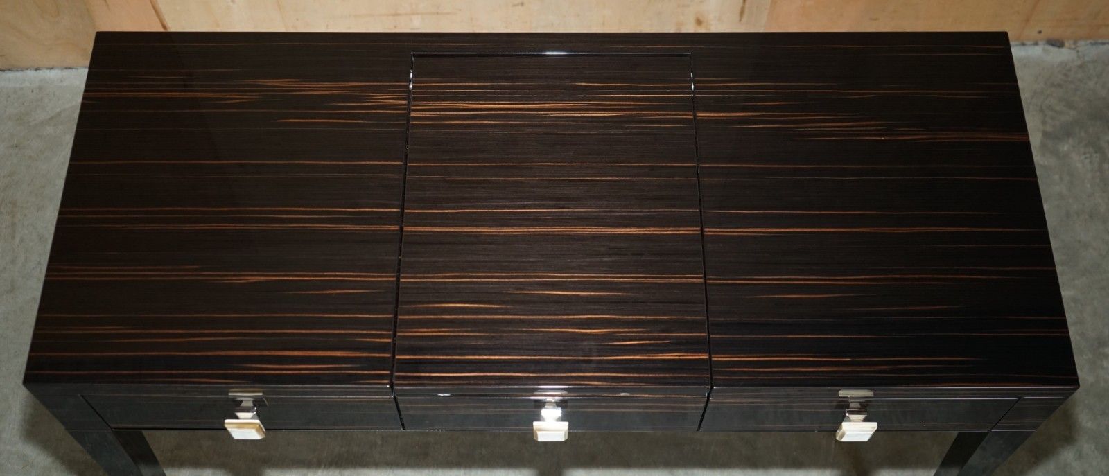 Fendi Casa Italy Macassar Ebony Nascondino Dressing Table & Stool photo buy