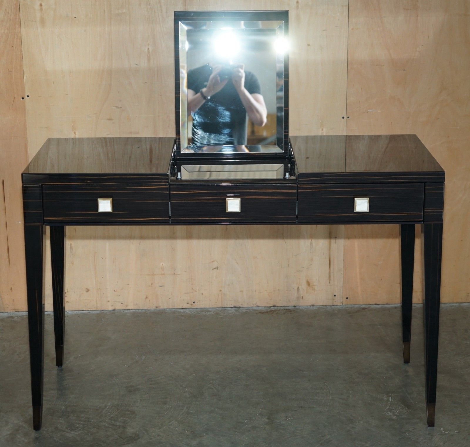 photo for sale Fendi Casa Italy Macassar Ebony Nascondino Dressing Table & Stool