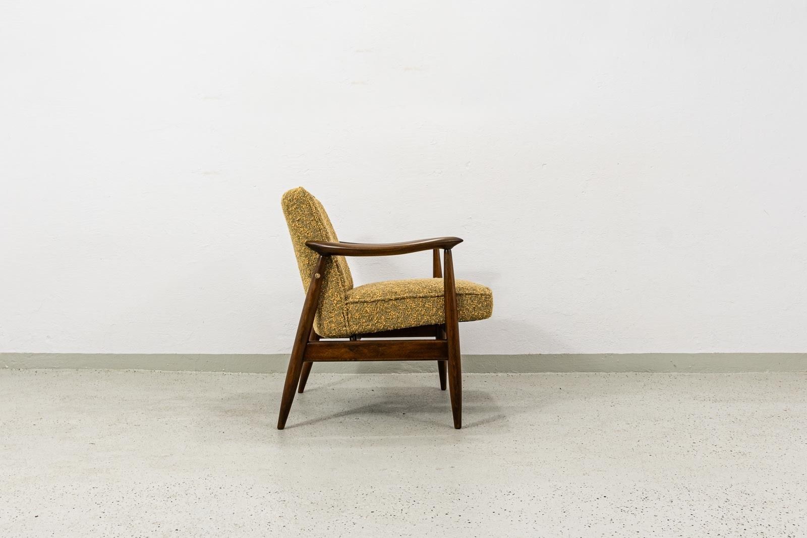 Mid Century Armchair Gfm87 By Juliusz Kędziorek, Kvadrat Boucle Poland, 1960s photo 900.0