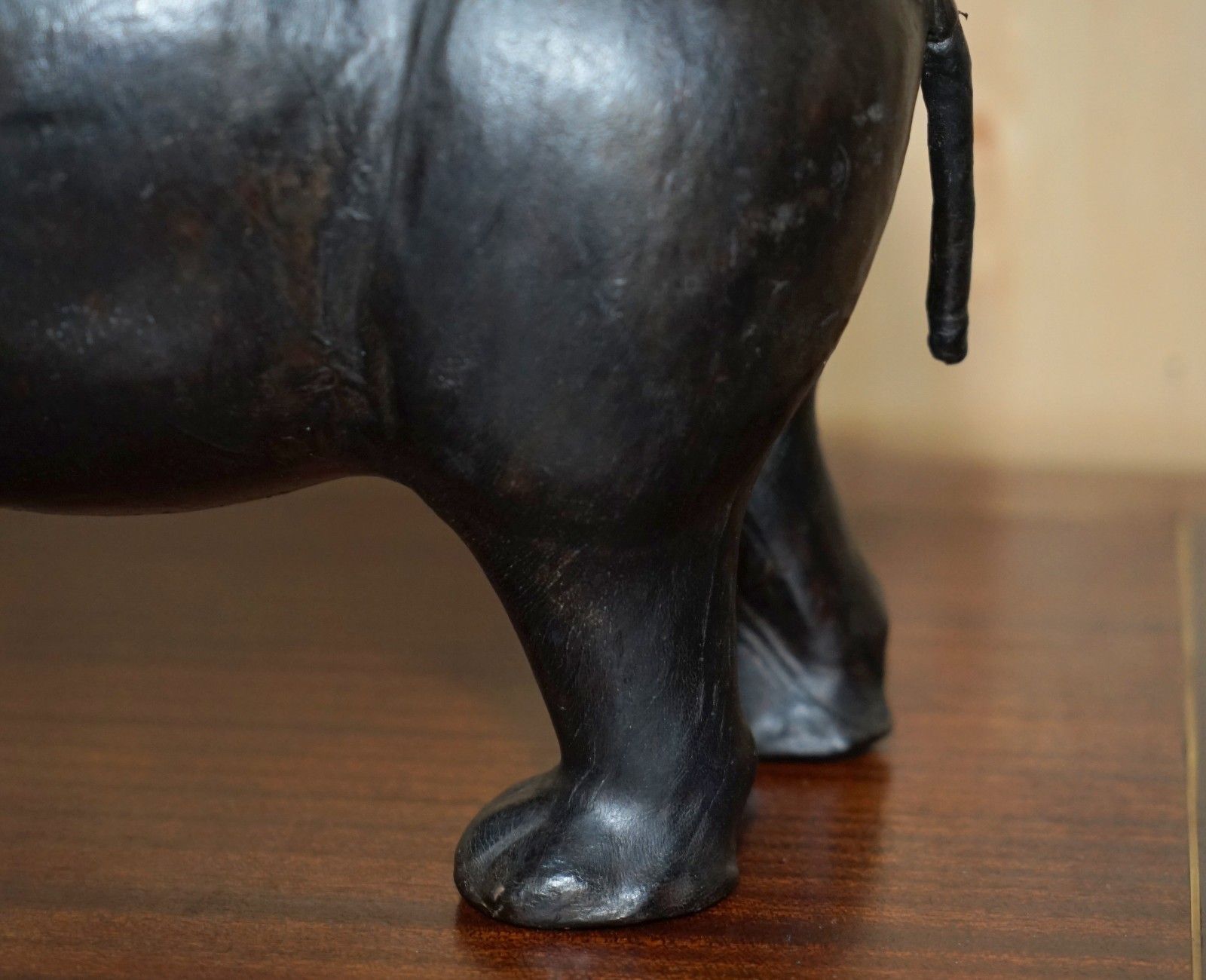 Lovely Liberty's London Omersa Brown Leather Hippopotamus Footstool Hippo photo buy