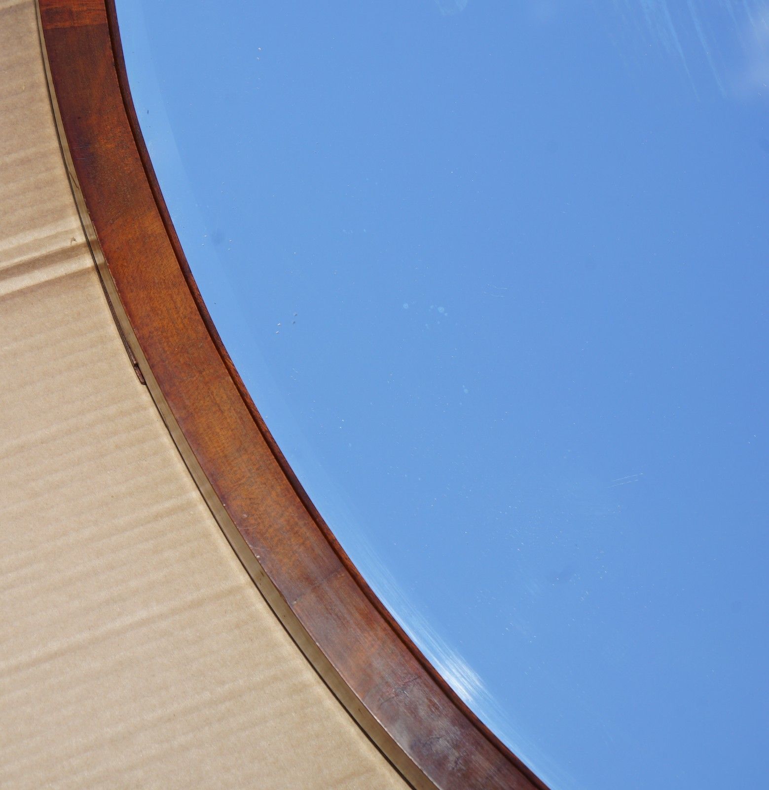 Sublime Antique Art Deco Mercury Plate Venetian Mahogany Framed Oval Mirror photo Home Decor