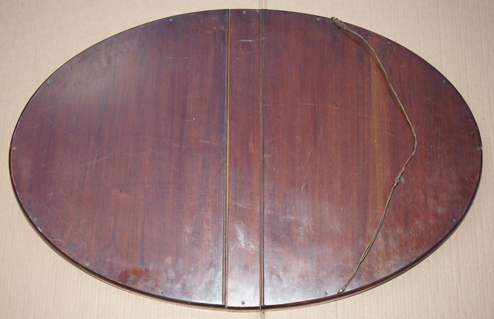 Sublime Antique Art Deco Mercury Plate Venetian Mahogany Framed Oval Mirror photo vintage