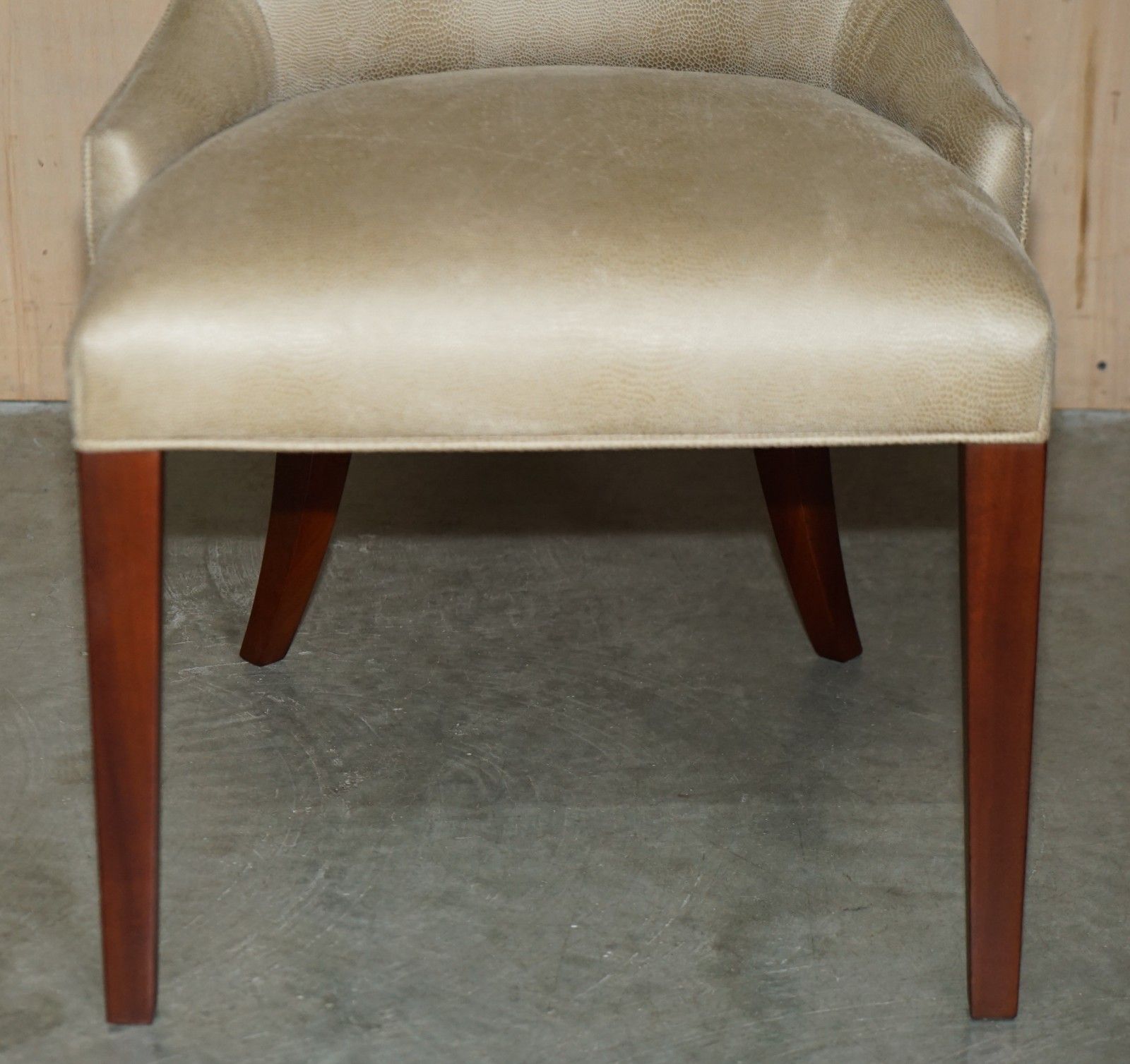 photo furniture Eight Tim Gosling Designer Faux Shagreen Upholstered Suede Feel Dining Chairs