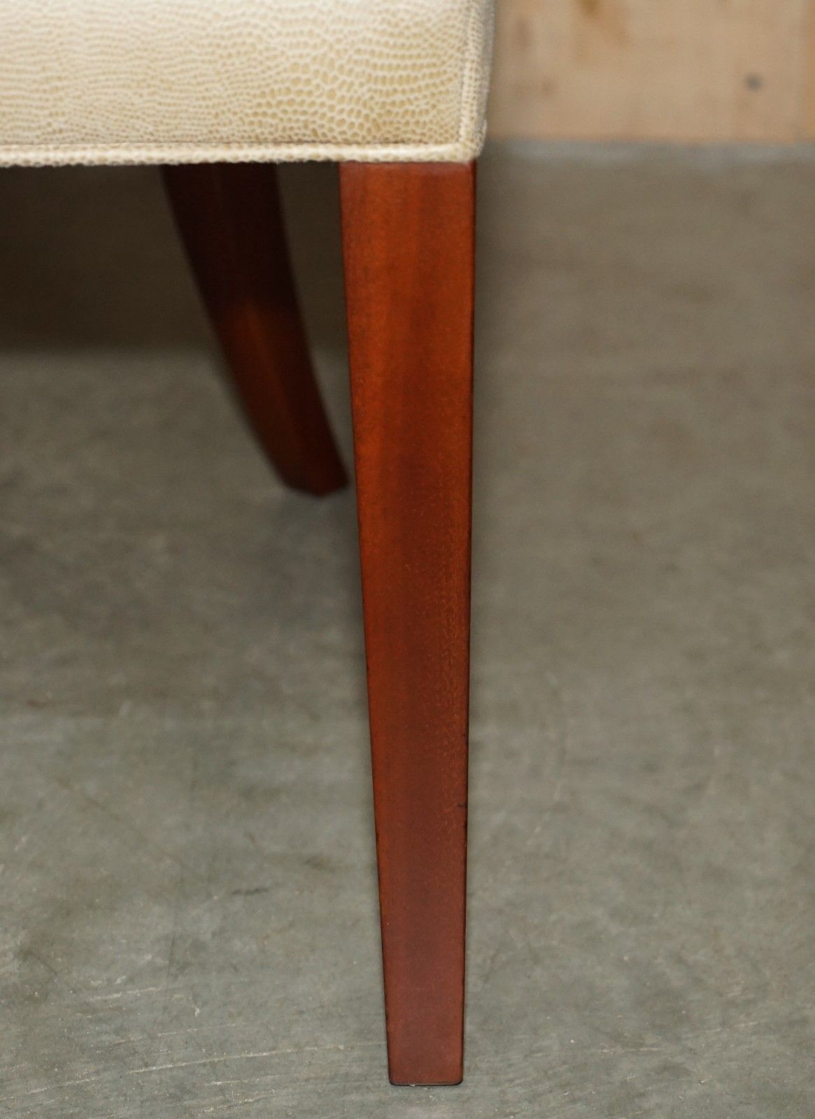 photo for sale Eight Tim Gosling Designer Faux Shagreen Upholstered Suede Feel Dining Chairs