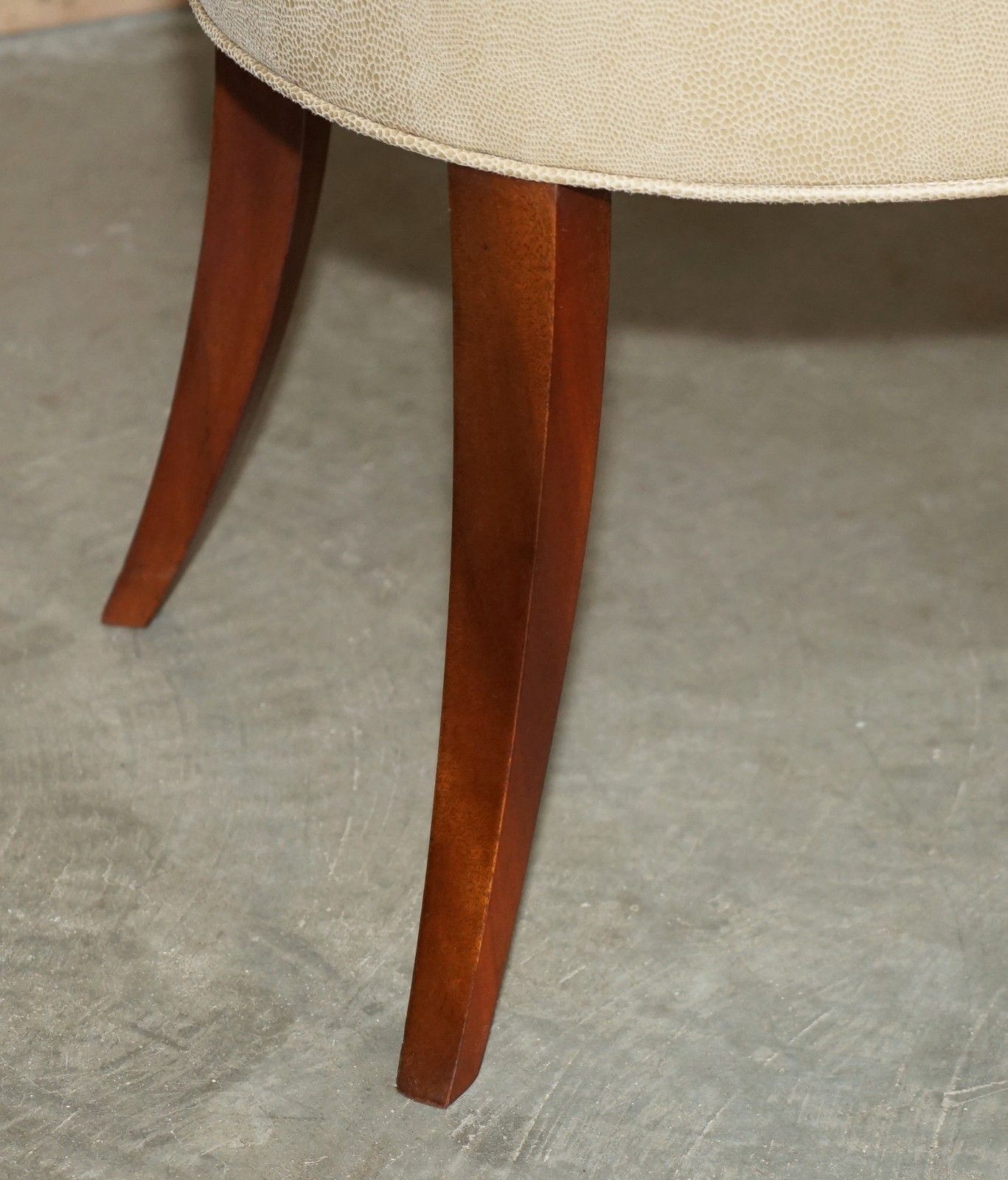 photo buy Eight Tim Gosling Designer Faux Shagreen Upholstered Suede Feel Dining Chairs