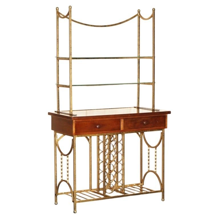 Stunning American Mid Century Modern Circa 1960's Mahogany & Brass Dry Bar