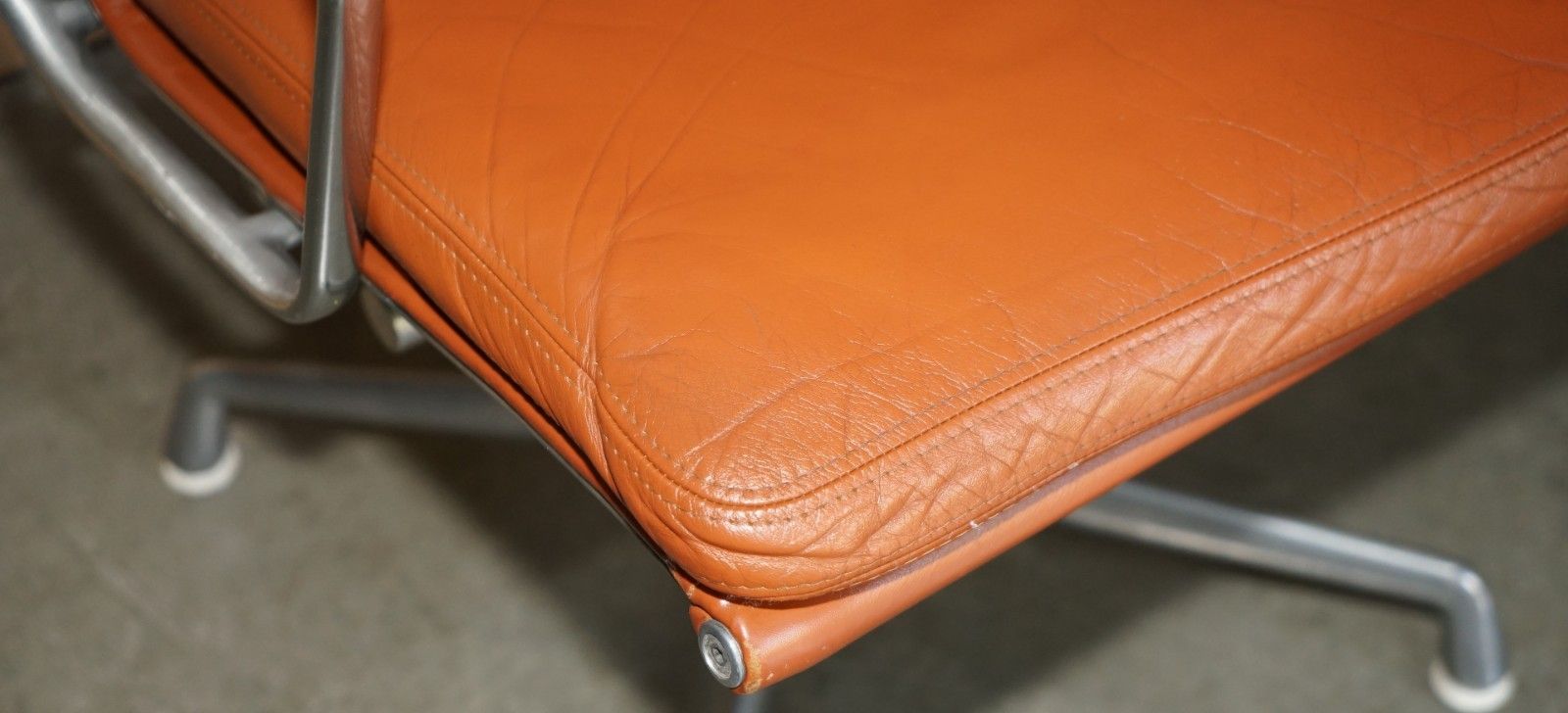 1 Of 4 Herman Miller 1977 Stamped Chanel Soft Pad Cognac Leather Captains Chair photo buy