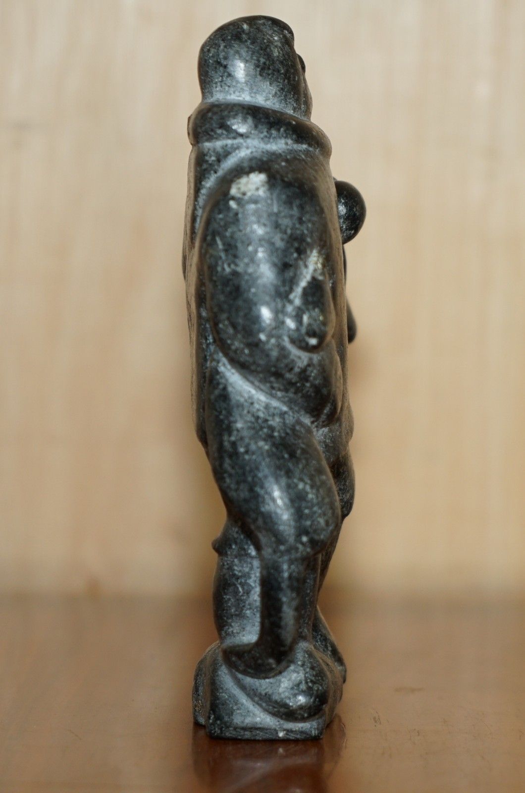 1395.0 Fine Joanassie Smith Signed Serial Numbered Inuit Eskimo Hunter Soapstone Statue photo