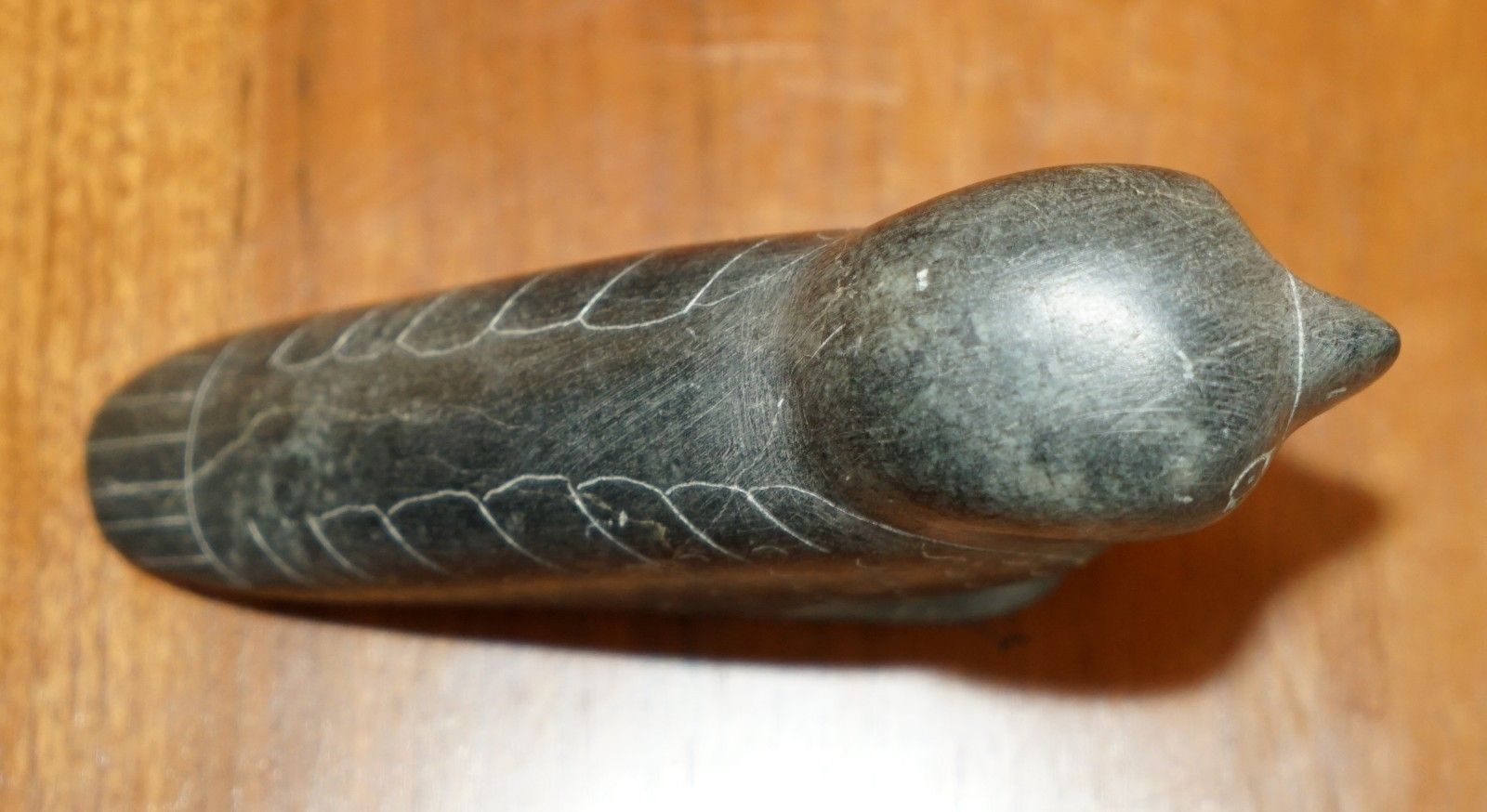 Original Signed With Serial Number Inuit Eskimo Soapstone Carving Parrot Statue photo vinterior